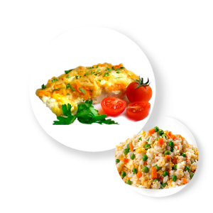 Рыба Треска с рисом и овощами 110/150гр